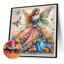Load image into Gallery viewer, Diamond Painting - Partial Special Shaped - Butterfly girl (30*30CM)