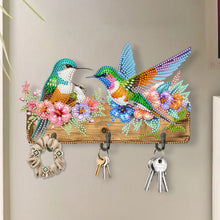 Load image into Gallery viewer, Wooden Hummingbird Flower Diamond Painting Hanging Hooks for Beginners Adults