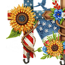 Load image into Gallery viewer, Wooden Independence Day Flag & Sunflower Diamond Painting Hook for Home Decor
