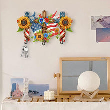 Load image into Gallery viewer, Wooden Independence Day Flag & Sunflower Diamond Painting Hook for Home Decor