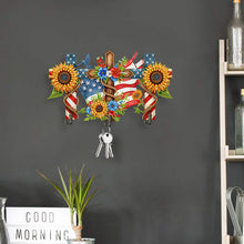 Load image into Gallery viewer, Wooden Independence Day Flag & Sunflower Diamond Painting Hook for Home Decor
