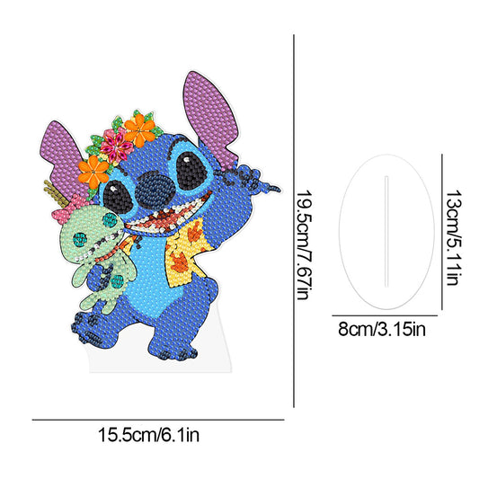 Special Shape Acrylic Cute Stitch Desktop Diamond Art Kits for Home Office Decor