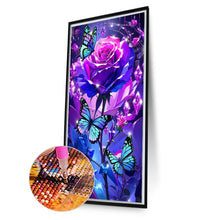 Load image into Gallery viewer, Diamond Painting - Full Round - Mysterious butterfly purple rose (40*70CM)