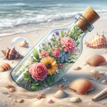 Load image into Gallery viewer, 4pcs Round Diamond Painting Set - Seaside wishing bottle (30*30CM)