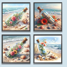 Load image into Gallery viewer, 4pcs Round Diamond Painting Set - Seaside wishing bottle (30*30CM)
