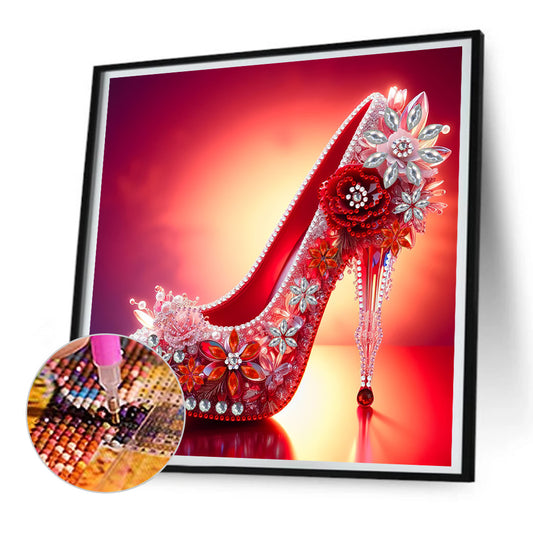 Diamond Painting - Partial Special Shaped - red high heels (30*30CM)