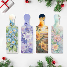 Load image into Gallery viewer, 4Pcs Flower and Grass 5D DIY Diamond Painting Serving Tray for Desk Coffee Table