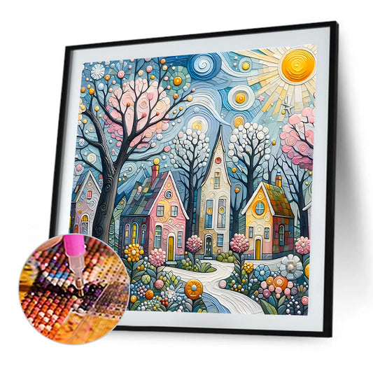 Diamond Painting - Full Round - colorful house (40*40CM)