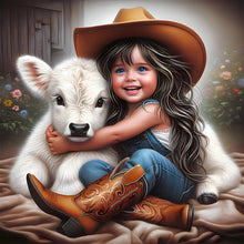 Load image into Gallery viewer, Diamond Painting - Full Round - Cowgirl (40*40CM)