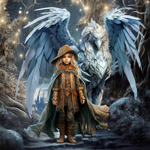 Load image into Gallery viewer, Diamond Painting - Full Round - Blue dragon and girl (40*40CM)