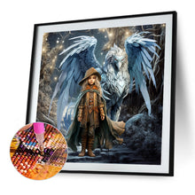 Load image into Gallery viewer, Diamond Painting - Full Round - Blue dragon and girl (40*40CM)