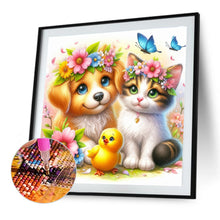 Load image into Gallery viewer, Diamond Painting - Full Round - Kitten, puppy, yellow duck (40*40CM)