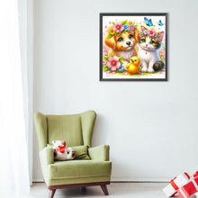 Load image into Gallery viewer, Diamond Painting - Full Round - Kitten, puppy, yellow duck (40*40CM)