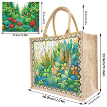 Load image into Gallery viewer, Linen Green Garden Diamond Art Large Capacity Handbag Birthday Gift for Friends