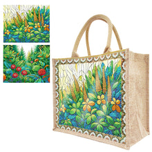 Load image into Gallery viewer, Linen Green Garden Diamond Art Large Capacity Handbag Birthday Gift for Friends