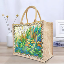 Load image into Gallery viewer, Linen Green Garden Diamond Art Large Capacity Handbag Birthday Gift for Friends
