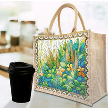 Load image into Gallery viewer, Linen Green Garden Diamond Art Large Capacity Handbag Birthday Gift for Friends