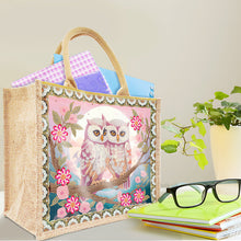 Load image into Gallery viewer, Linen Garden Owl Diamond Art Large Capacity Handbag Birthday Gift for Friends