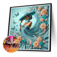 Load image into Gallery viewer, 2pcs Round Diamond Painting Set - Lady (30*30CM)