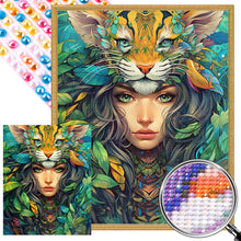 Load image into Gallery viewer, AB Diamond Painting - Full Round - Mysterious jungle girl (40*50CM)