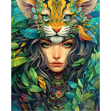 Load image into Gallery viewer, AB Diamond Painting - Full Round - Mysterious jungle girl (40*50CM)