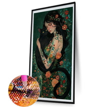 Load image into Gallery viewer, AB Diamond Painting - Full Round - Black cat girl (40*70CM)