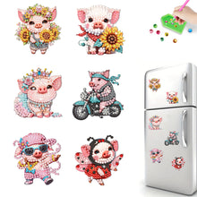 Load image into Gallery viewer, 6Pcs Special Shape Pig Diamond Art Magnets Decals Diamond Painting Fridge Magnet