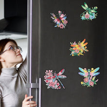 Load image into Gallery viewer, 8Pcs Acrylic Special Shape Animal Diamond Painting Refrigerator Magnet Dragonfly