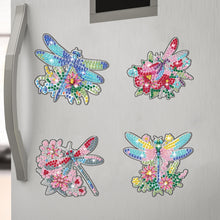 Load image into Gallery viewer, 8Pcs Acrylic Special Shape Animal Diamond Painting Refrigerator Magnet Dragonfly