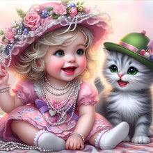 Load image into Gallery viewer, Diamond Painting - Full Round - Cute Pet Girl (30*30CM)