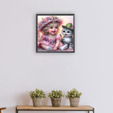 Load image into Gallery viewer, Diamond Painting - Full Round - Cute Pet Girl (30*30CM)