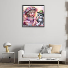 Load image into Gallery viewer, Diamond Painting - Full Round - Cute Pet Girl (30*30CM)