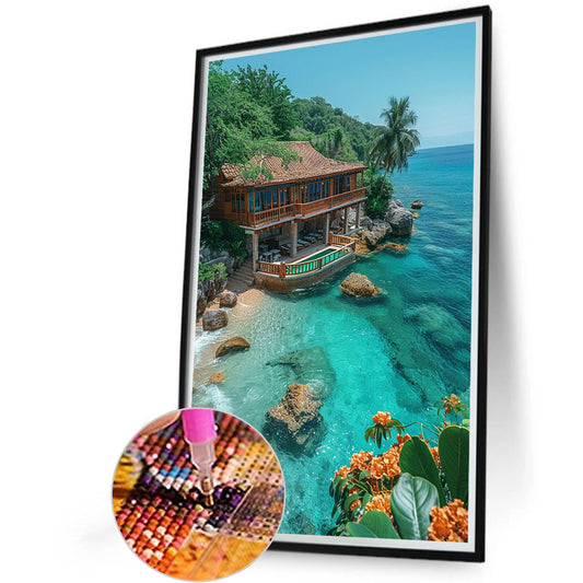 Diamond Painting - Full Round - House by the sea (40*60CM)