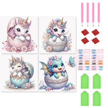 Load image into Gallery viewer, 4pcs Round Diamond Painting Set - Gemstone dinosaur eggs (30*30CM)