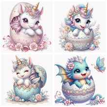 Load image into Gallery viewer, 4pcs Round Diamond Painting Set - Gemstone dinosaur eggs (30*30CM)