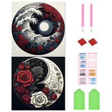 Load image into Gallery viewer, 2pcs Round Diamond Painting Set - Yin Yang flowers (30*30CM)