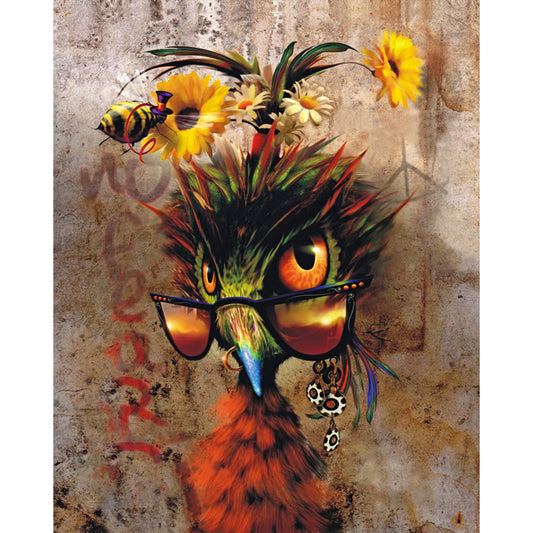 AB Diamond Painting - Full Round - Birds with Glasses (40*50CM)