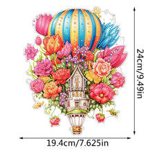 Load image into Gallery viewer, Acrylic Special Shaped Hot Air Balloon Flower Diamond Painting Hanging Decor