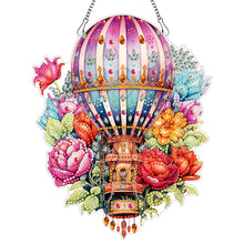 Load image into Gallery viewer, Acrylic Special Shaped Hot Air Balloon Flower Diamond Painting Hanging Decor