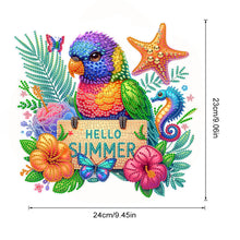 Load image into Gallery viewer, Acrylic Special Shape Bird Flower Diamond Painting Decor DIY Diamond Art Pendant