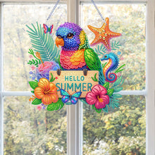 Load image into Gallery viewer, Acrylic Special Shape Bird Flower Diamond Painting Decor DIY Diamond Art Pendant