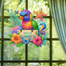 Load image into Gallery viewer, Acrylic Special Shape Bird Flower Diamond Painting Decor DIY Diamond Art Pendant