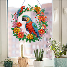 Load image into Gallery viewer, Acrylic Special Shape Bird Flower Diamond Painting Decor DIY Diamond Art Pendant