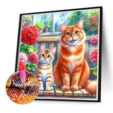 Load image into Gallery viewer, Diamond Painting - Full Round - Two cats (40*40CM)
