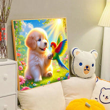 Load image into Gallery viewer, Diamond Painting - Full Round - Puppies and parrots (40*40CM)