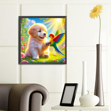Load image into Gallery viewer, Diamond Painting - Full Round - Puppies and parrots (40*40CM)