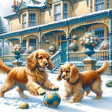 Load image into Gallery viewer, Diamond Painting - Full Round - Playing dogs (40*40CM)