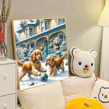 Load image into Gallery viewer, Diamond Painting - Full Round - Playing dogs (40*40CM)
