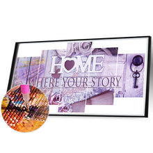 Load image into Gallery viewer, Diamond Painting - Full Round - HOME calligraphy and painting (95*45CM)