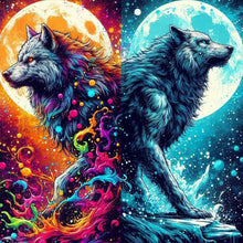 Load image into Gallery viewer, Diamond Painting - Full Round - Sun and moon wolf (50*50CM)